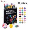 12/24/36/48/72 Colors Dual Tip Acrylic Paint Pens Markers for Wood Canvas Stone Rock Painting Glass Ceramic Surfaces DIY Crafts