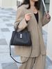 2025 Handheld Crossbody Cowhide Bucket Bag for Office Workers - Large Capacity