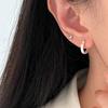 Vein Circle Brushed Earrings Female Light Luxury Niche Design Sense of Fashion High-level Elegant Simple Lightweight Minimalist Hoop Earrings