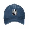 Tropical Palm Tree City Skyline Beach Sunset Panel Art Washed Baseball Cap Outdoor For Womens Unisex FeUnisex