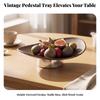 Pedestal Tray Shatterproof Boat-Shaped Low-Profile for Coffee Table