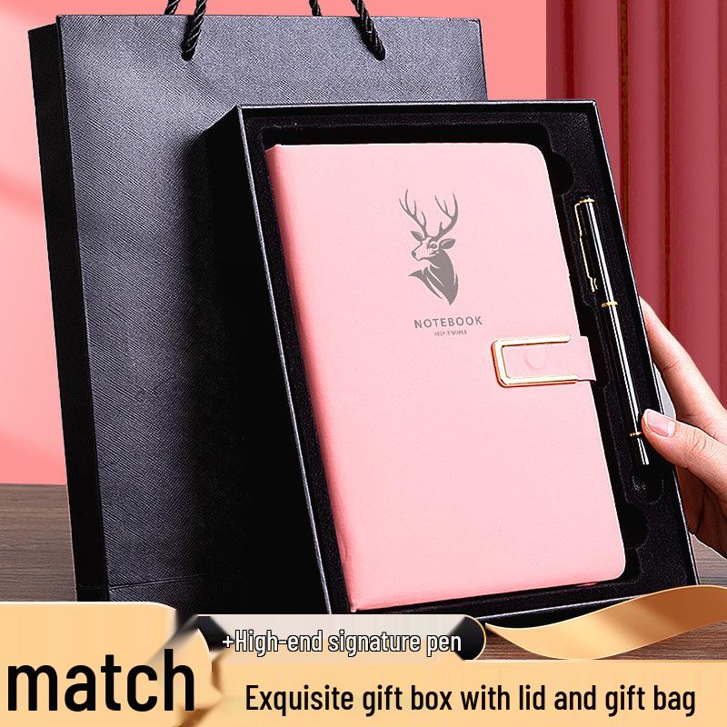 A5 Business Office Notebook with Thickened Pages and Simple Buckle, Ideal for Meetings, Record Keeping, Custom Logo Printable