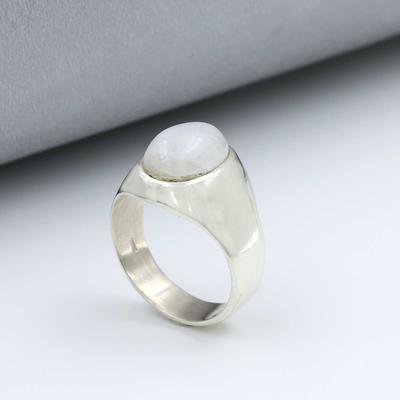 Massiver 925er Sterlingsilber Mondsteinring, Edelsteinring, Herrenring, Geburtssteinring, Silberschmuck, Geschenk für ihn