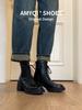 [Fanfna] 2025 new temperament lace-up platform Martin boots for women, retro rear zipper locomotive short boots for women