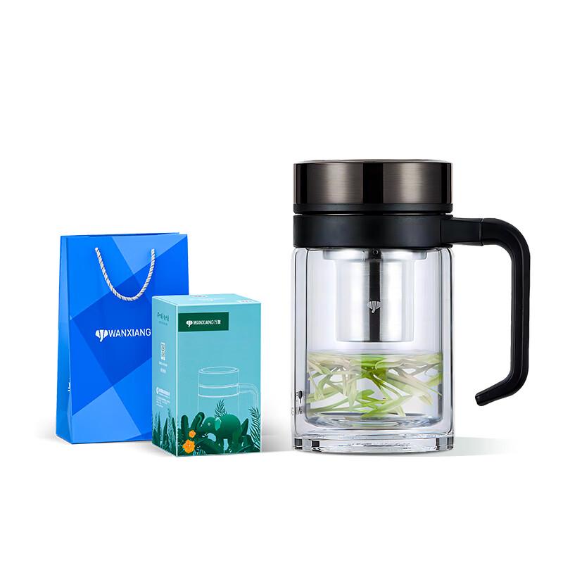 Double Wall Glass Tea Infuser Mug with Handle