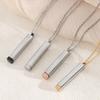 Classic Hidden Rectangle Pendant Necklace For Men Stainless Steel Minimalist Waterproof 3D Vertical Bar Necklaces Jewelry Gift