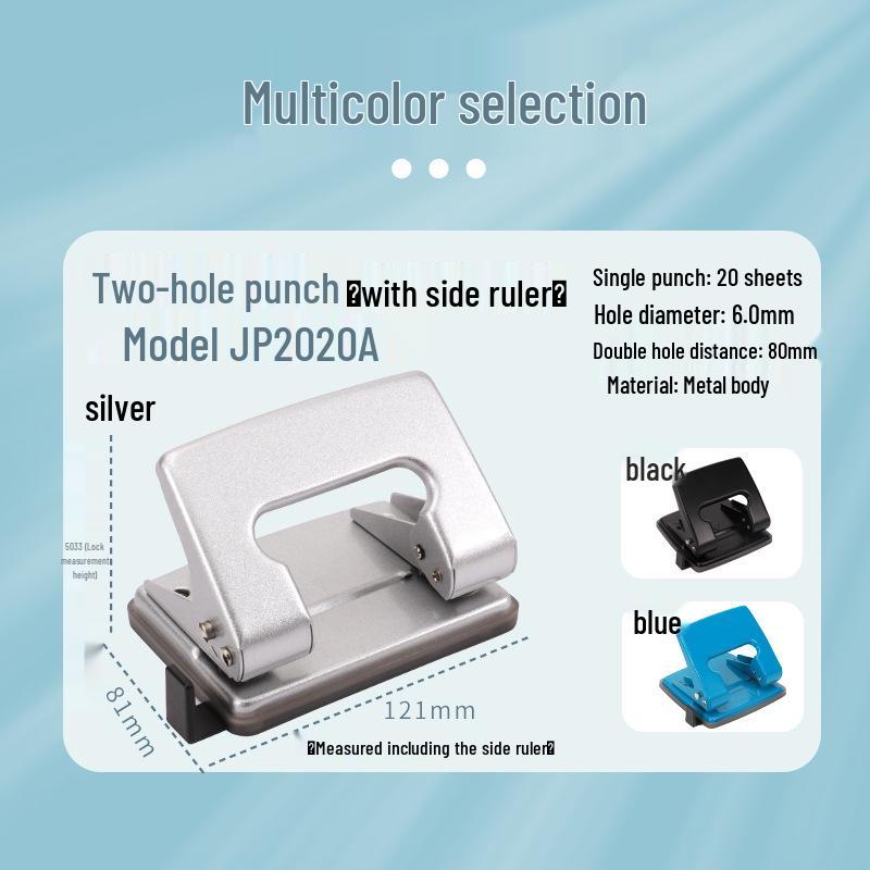 

Metal Double Hole Puncher for Students and Office, Loose-Leaf Binding, Various Models