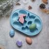 9 Holes Easter Egg Chocolate Silicone Mould Cartoon Rabbit Biscuit Mold Bunny Scented Candle Party Decor Animal Soap Making Tool