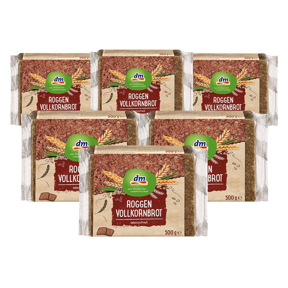 Deutsches Dm Roggenvollkornbrot 500G 6er-Pack Set