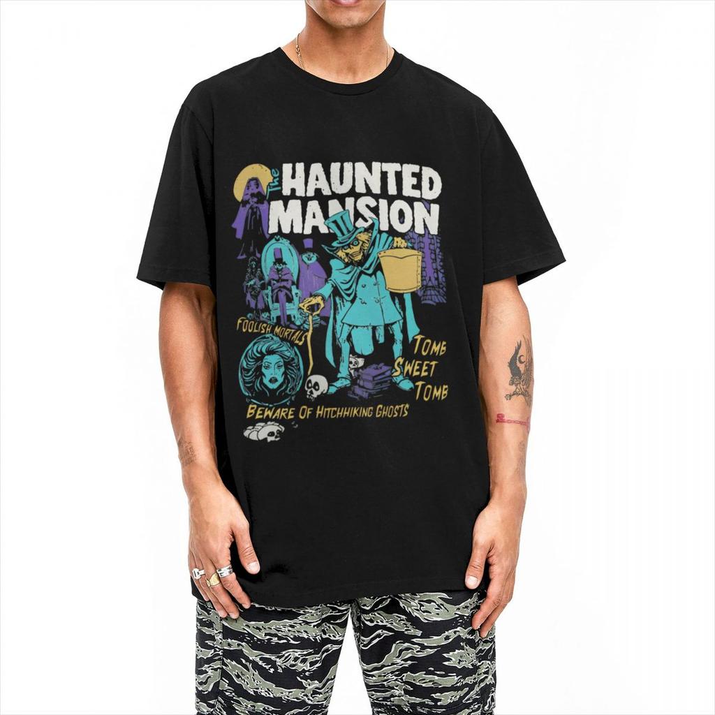 The Haunted Mansion Ghosts Halloween Spooky Month Spooky Season T Shirts for Men Women Cotton T-Shirts O Neck Tee Shirt