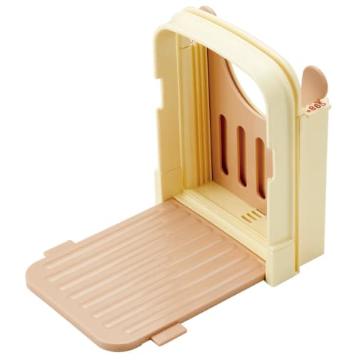 Skater Bread Slicer, Plastic, Foldable, with Knife Guide, 5-Slice, 6-Slice, 8-Slice, and 12-Slice Slices, Made In Japan, "Bread Thief" SCG1-A