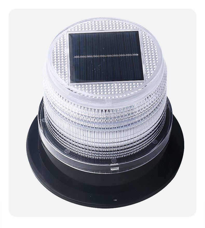 Red & Blue Flashing Solar LED Warning Light for Construction Vehicles with Magnetic Mount