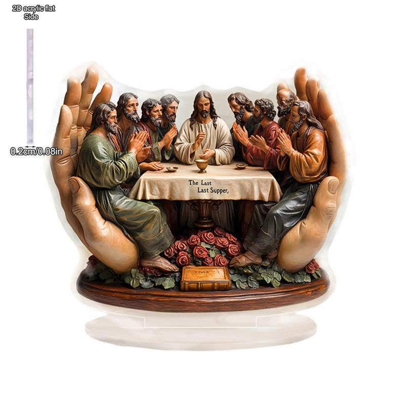 2D flache Acryl-Religionsdekoration für Das Letzte Abendmahl, Innen- und Außendekoration - Keine Batterie/Strom erforderlich, Kostenlose Tagesdekoration,