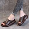 Moda Primavera Autunno Outdoor Donna Pantofole Estate Pelle Scarpe Piattaforma Pantofole Donna Nero