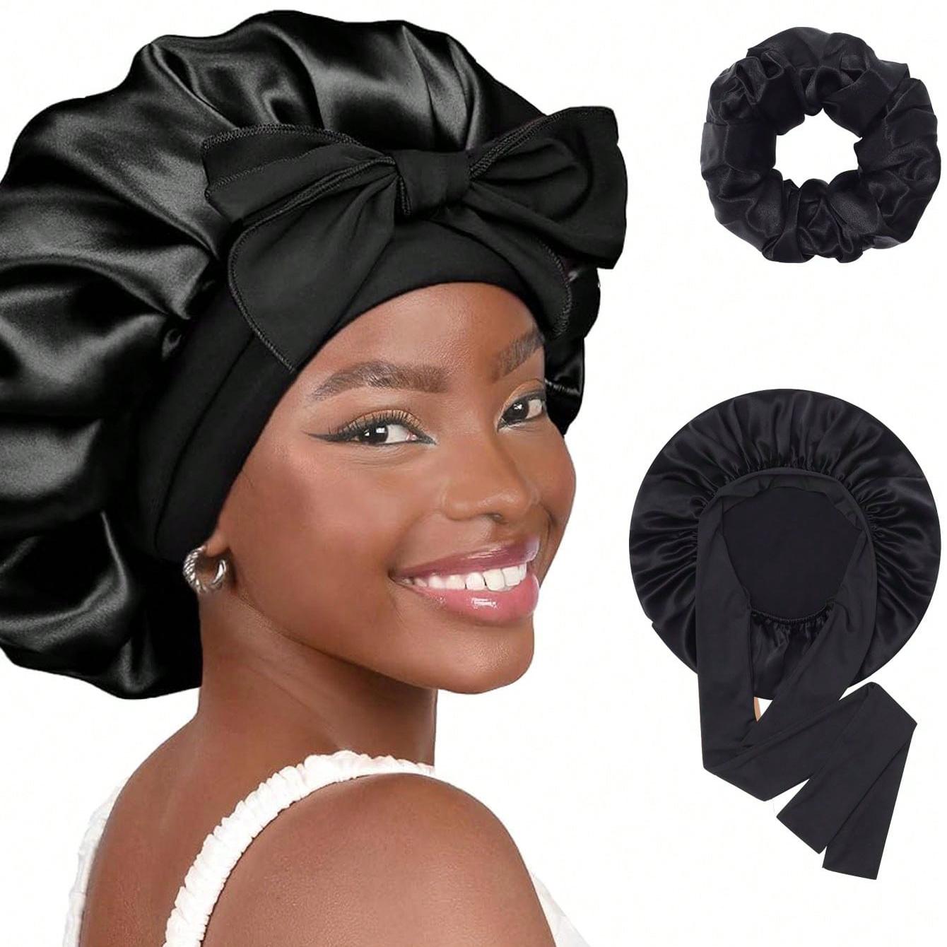 1 Set Satin Silk Bonnet For