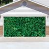 Leowefowa 16x7ft Green Leaves Garage Door Cover Grass Backdrop Greenery Circle Backdrop Stand Yard Garage Background Decoration Cover Outdoor