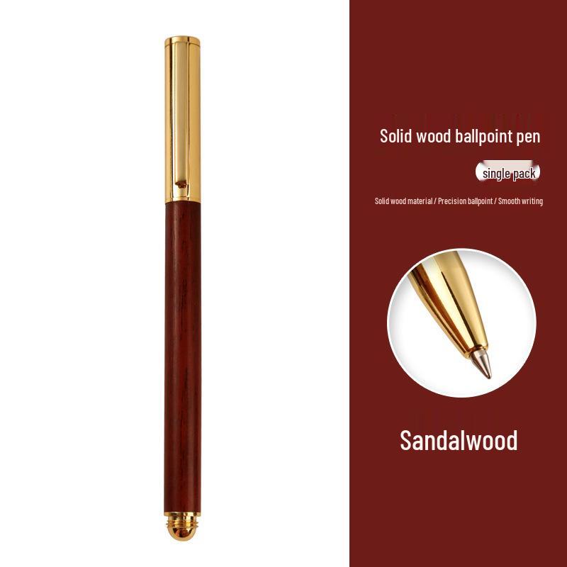 Brass Sandalwood Business Ballpoint Pen Gift Set with Engraving Option