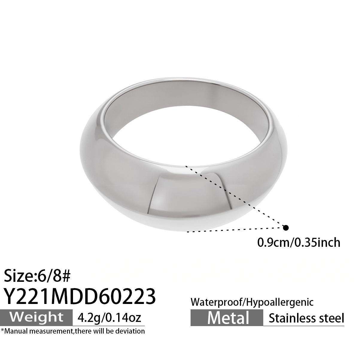 

High-end stainless steel rose gold ring set, niche design geometric ring for women 1-6#