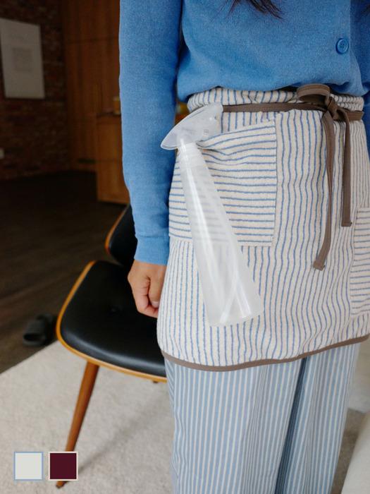 unfold striped terry apron (2Colors) burgundy