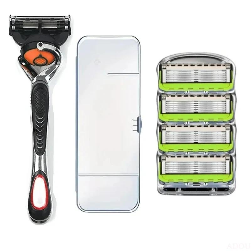 Xiaomi Men's Classic Manual Razor Safety Cleaning and Care Tool, 5-Layer Stainless Steel Manual Razor Blades, Body and Face Manual Razor