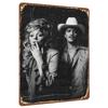 Vintage Black and White Portrait Metal Wall Art Decor for Living Room Bar Home Decoration