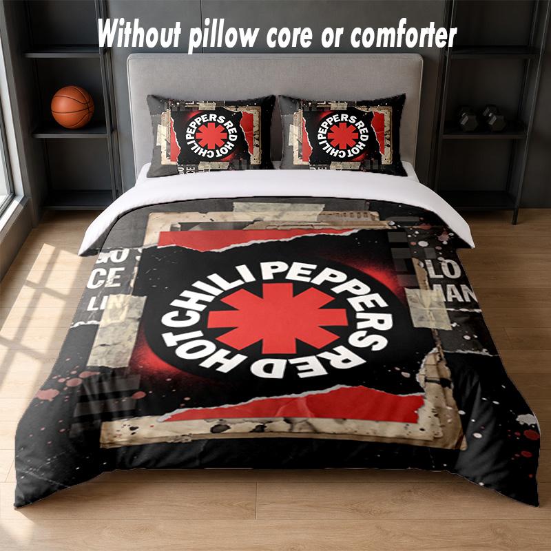 Set Biancheria da Letto Design Red Hot Chili Peppers 1 Copripiumino + 2 Federe Morbido Traspirante Biancheria da Letto per la Casa