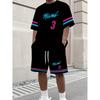 Summer Men's Sportswear Short Sleeve T-shirt Suit T Shirts Shorts 2-piece Set Outdoor Travel Clothing Oversized Training Shorts