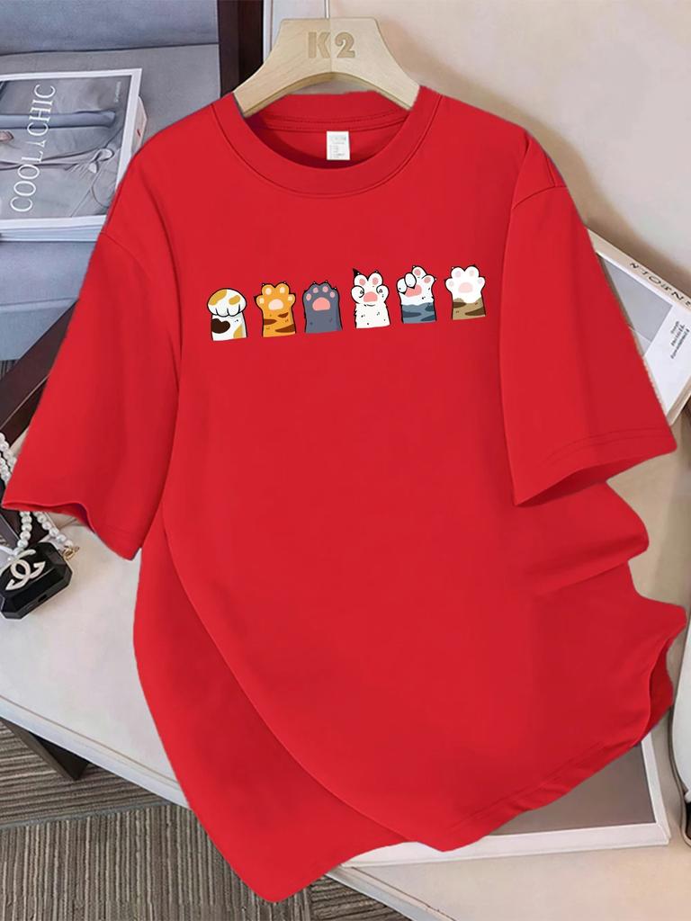 Cotton Breathable Childrens Tshirt Fun Cute Pet Collection Printed Unisexs and Womens Casual Parent Child Clothing Top