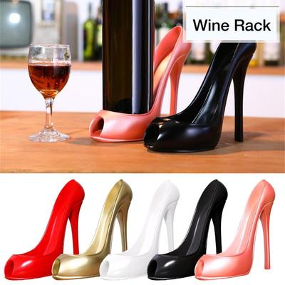 High Heel Shoe Wine Bottle Holder Stylish Wine Rack Basket Accessories High-Heel Statue Sculptures Gifts Basket Home Decor