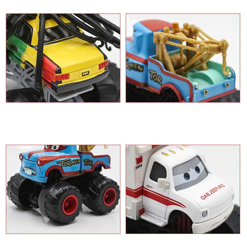 1:55 Pixar Cars Big Feet Long Hair Mater Ambulance Car Toys Lightning McQueen Metal Diecast Car Toys Kids Birthday Gift