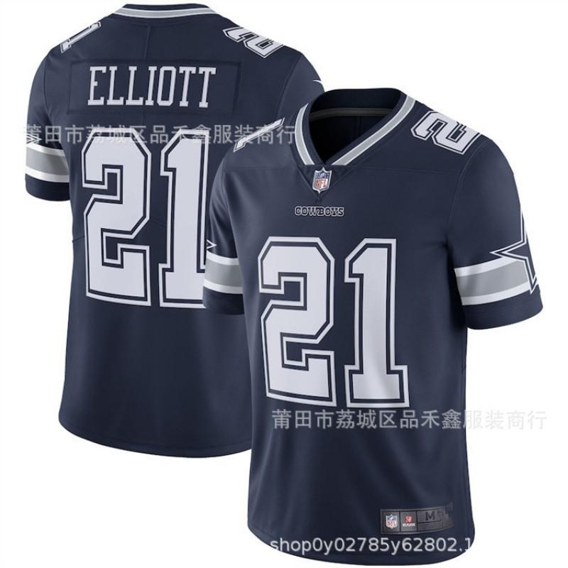 Dallas Cowboys NFL Camiseta de Fútbol Americano Hombres Mujeres Niños Algodón Uniforme Deportivo de Equipo 15 Dak Prescott 21 Ezekiel Elliott