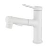 Luxury White Pull Out Sink Faucet Bathroom Brass Basin Faucet 3 Way Nozzle Hot and Cold Mixing Water Tap Wash Face Gargle Faucet