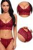 Damenmode Neue Unterwäsche-Sets Burgunderrotes Strap-on-Stilvolles Bustier-BH-Set für Damen