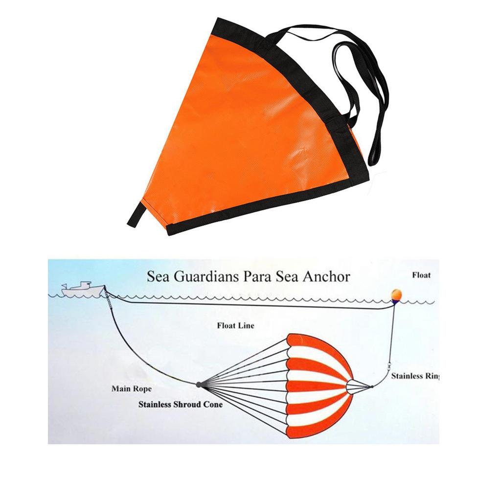 18 Zoll Kajak Kanu Schwimmer PVC Seeanker Treibanker Treibanker Drifting Bremse Rudern mit 30 Fuß Bergungs-Schlepp-Wurfleine