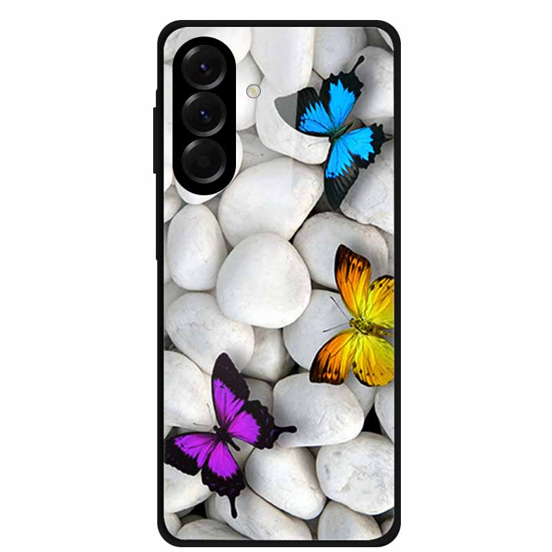 Tempered Glass Phone Case For Samsung Galaxy S24 FE Case Hard PC Back Cover Shell for Galaxy S24FE S 24 FE 5G Hard Covers Flower