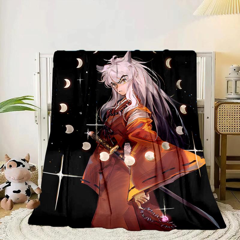 Anime Sessho-maru Blanket Flannel Blanket for Bed, Sofa, Camping, Hiking, Picnic Essentials, Gift for Family Fan Gifts