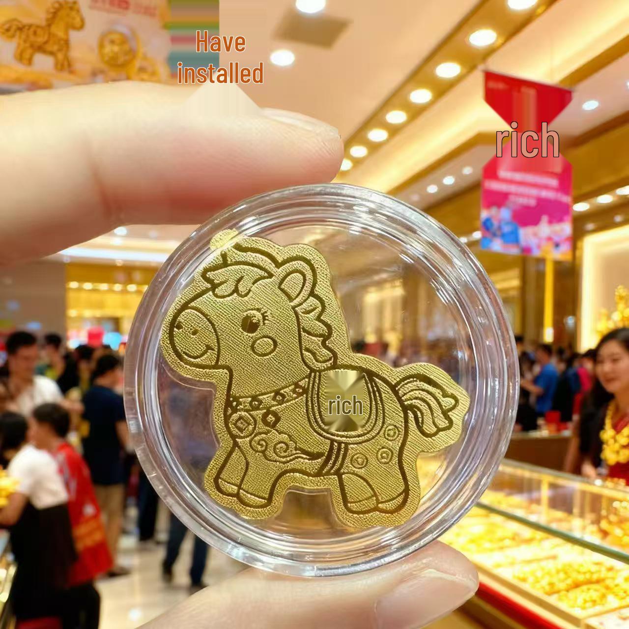 999 Pure Gold Year of the Horse Mobile Sticker - Instant Wealth Gift for Booth or Street Stall