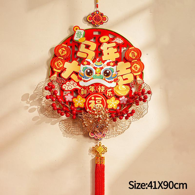 2026 Chinese Lunar New Year Hanging Pendant Decorations Spring Festival Chinese Knot with Tassel 3d Wall Door Ornament