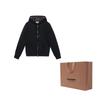 Burberry Men Clarendon Check Hooded Zip-Up Hoodie Black/Grey 40155581