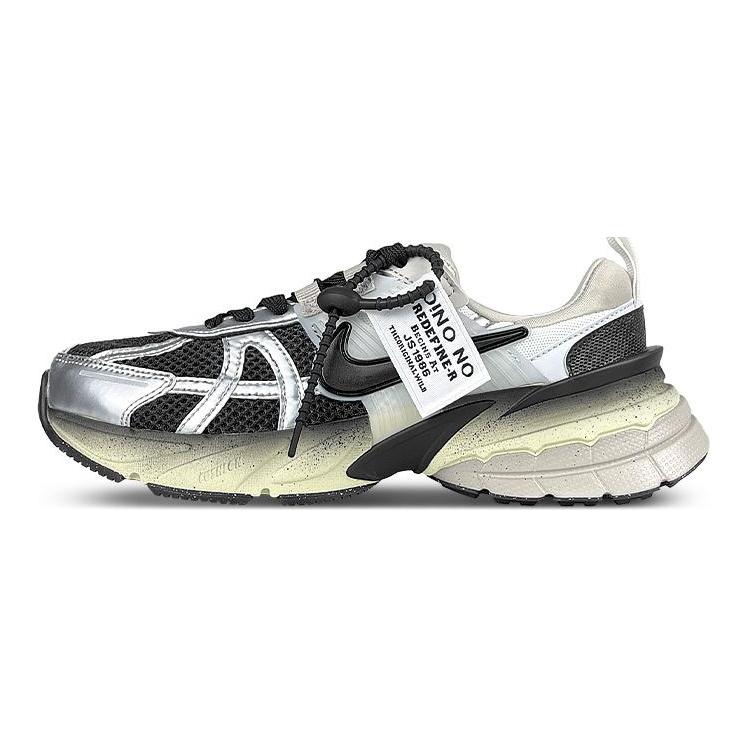 Nike V2K Run Mesh Breathable Low Top Running Shoes Women's Silver Black FD0736-100(Team116-)