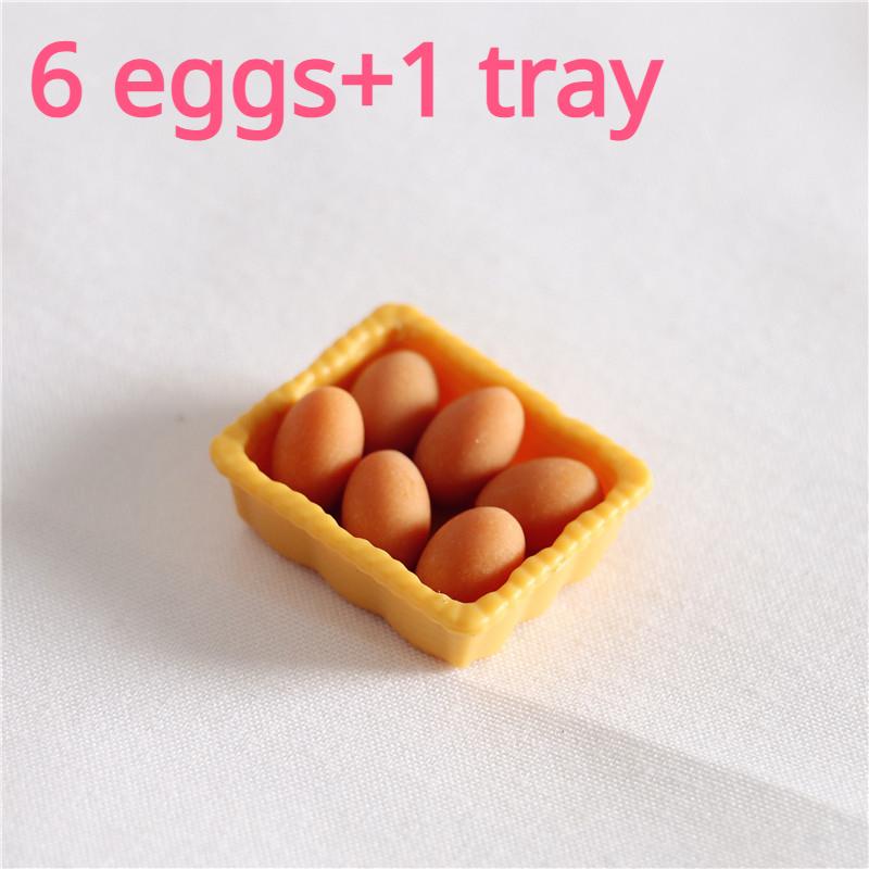 1:12 Ölçekli Dollhouse Yumurta Seti Dollhouse Minyatür Mini Yumurta Modelleri Tepsi ile Ev Mutfak Minyatür Yemek Oyuncak Paskalya Hediyesi