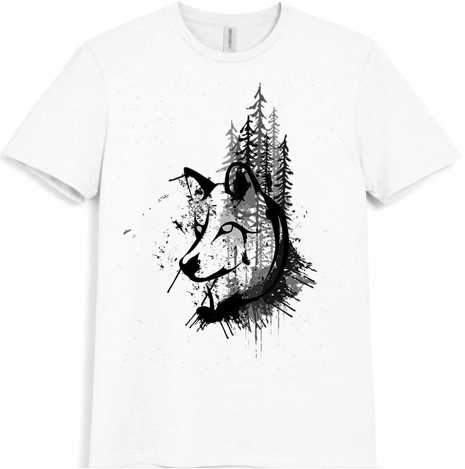 Wolfest  Wildlife Nature Pine Tree Animal Watercolor Graphic T-Shirt. XS