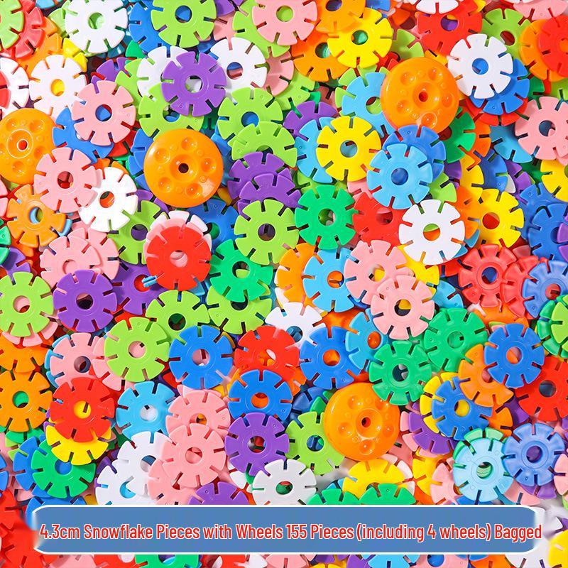 Kids Snowflake Interlocking Building Blocks - Educational Toy for Boys, Girls, and Kindergarten