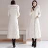 Abrigo largo de algodón con capucha de estilo coreano para mujer, abrigo acolchado cálido de invierno por encima de la rodilla