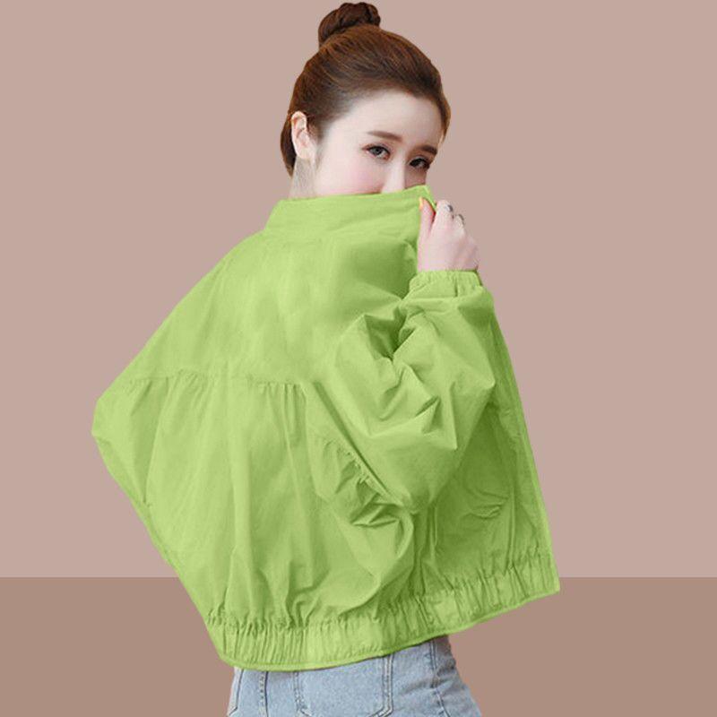 Women's Solid Color Thin Section Sunscreen Jacket Long-sleeved Short Section Casual Jacket