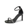 Damen Schwarze Strass Stiletto Sandalen - Frühling/Sommer 2025 Mode