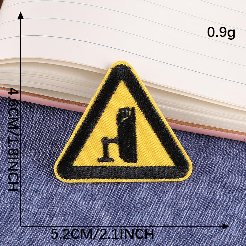 Firefighting Triangle Embroidered Patch - Sew-on Fabric Emblem for Clothing Accessories