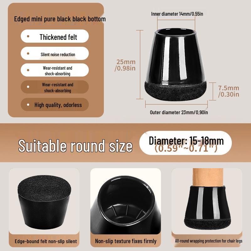 Reinforced Non-Slip Silent Chair and Table Leg Covers with Wear-Resistant Foot Pads