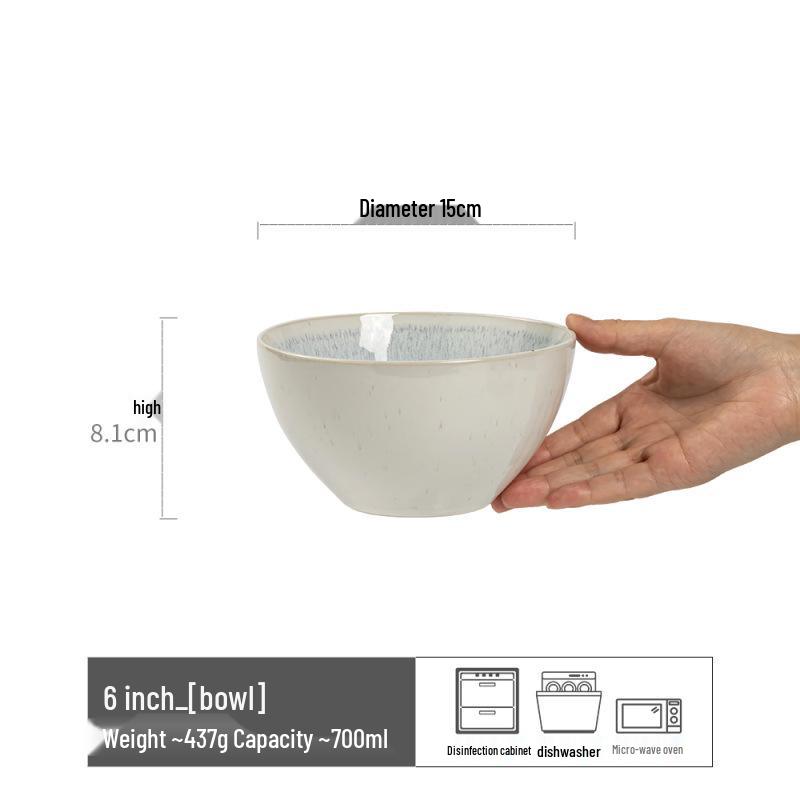 

Retro Ceramic Large Bowls for Soup & Vegetables - Practical Tableware for Single Serving