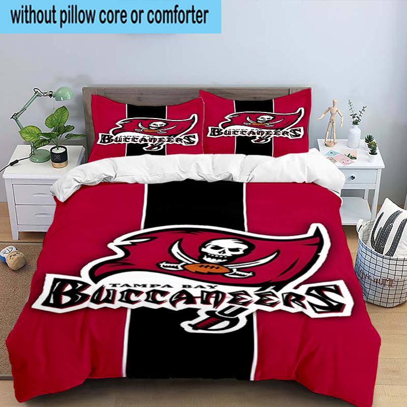 Tampa Bay Buccaneers Logo 3PCS Bedding Set 2D Printing (Includes 1 Duvet Cover + 2 Pillowcases Coreless), Bedroom decor,Fan gift